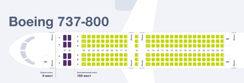 Самолёт boeing 737-800 схема салона