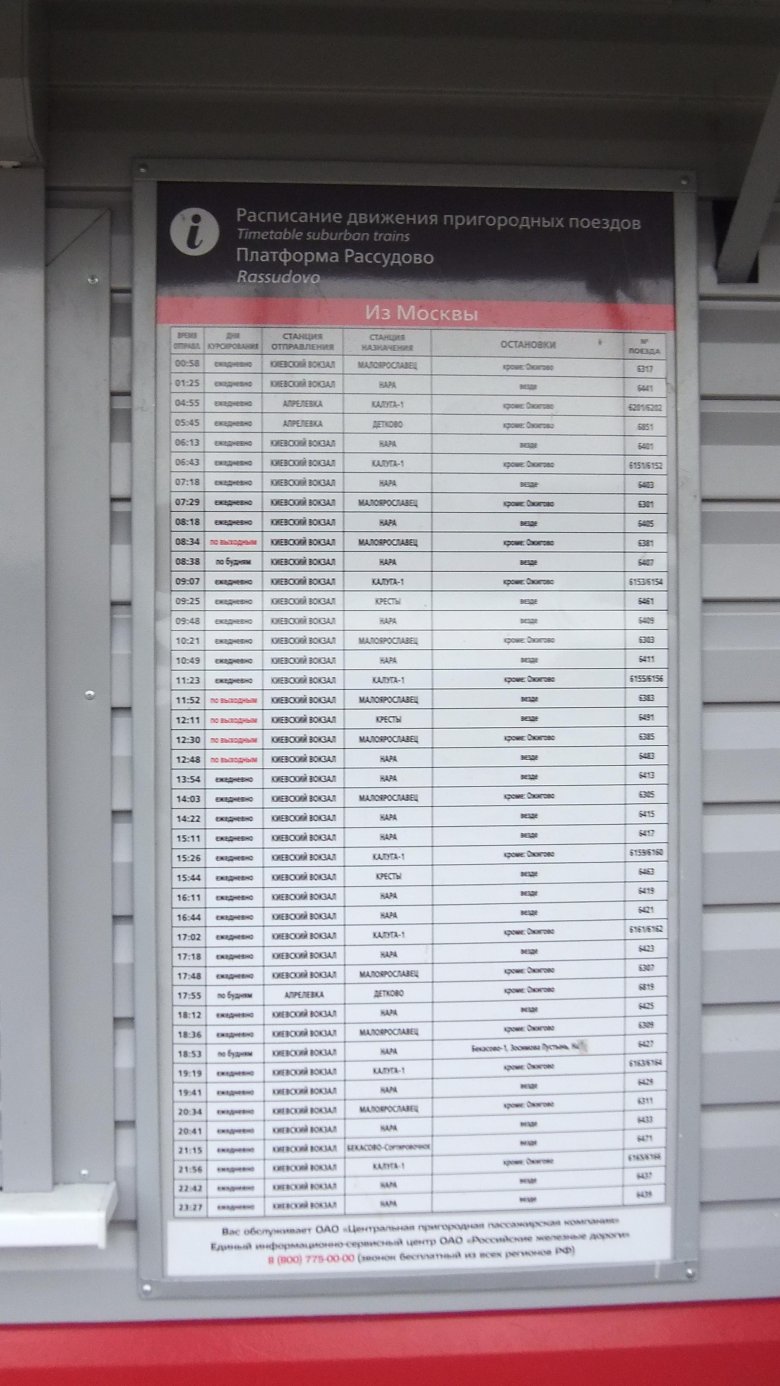 Рассудово-москва расписание электричек