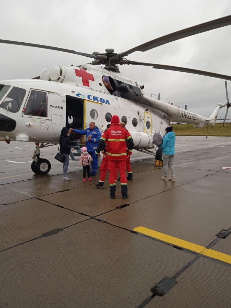 Санитарный вертолет еврокоптер