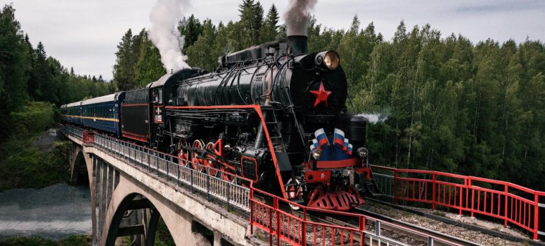 Карелия рускеала ретропоезд