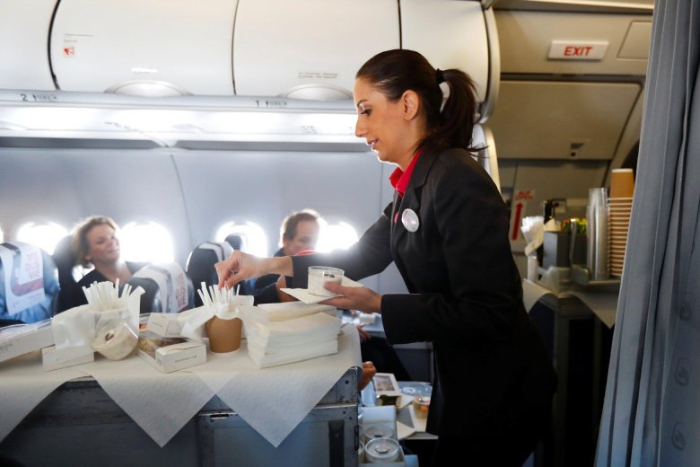 Стюардесса в самолете
