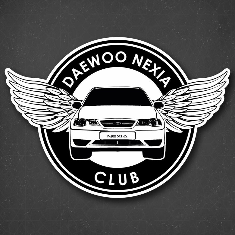 Наклейка на авто nexia club daewoo крылья