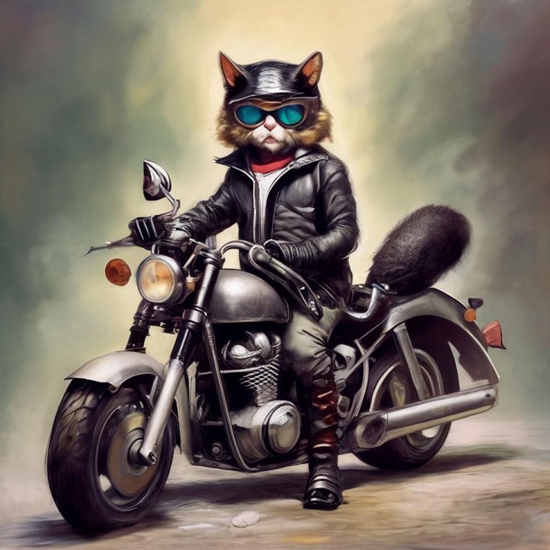 Кот на мотоцикле