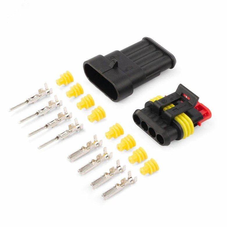 Разъем герметичный автомобильный РГА-2п 2pin (комплект) КВТ