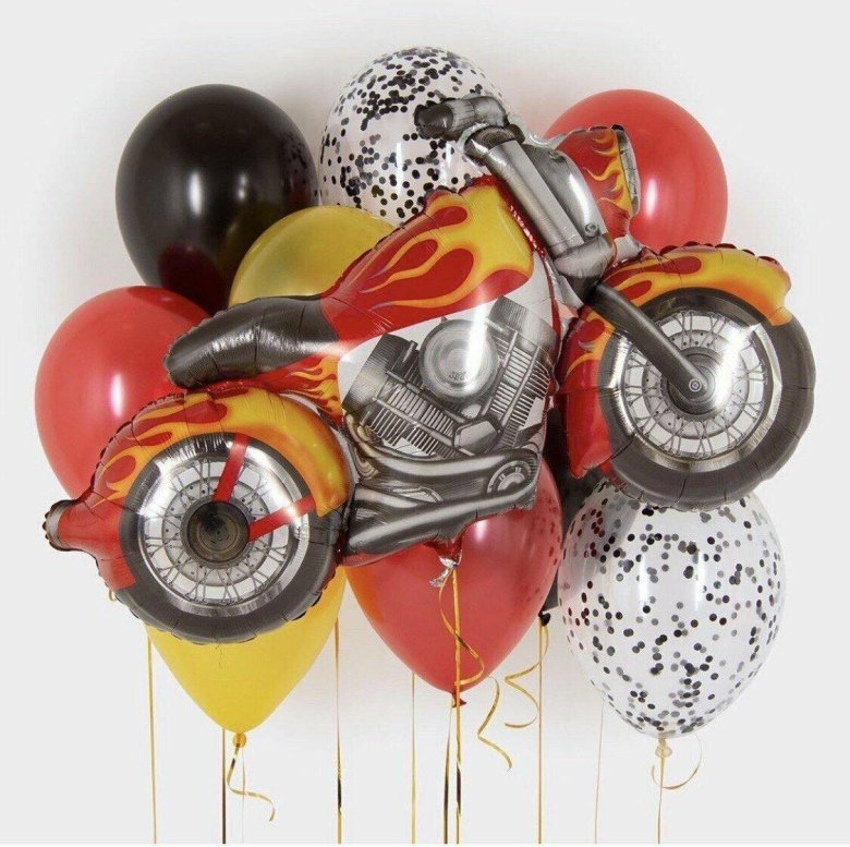 Набор шаров с мотоциклом