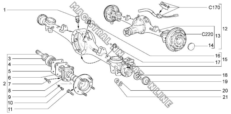 Схема заднего моста ВАЗ 2123