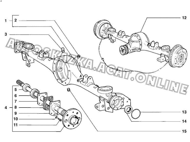 Нива 2123 задняя полуось схема