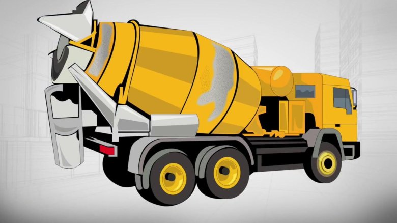 Автомиксер для бетона вектор