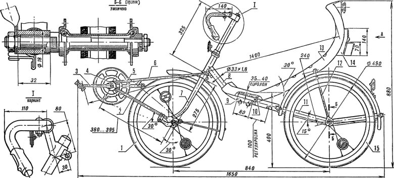 Велосипед лигерад 3 колёсный чертеж