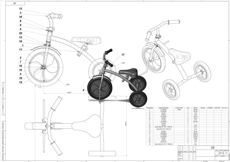 Детский трехколесный велосипед
