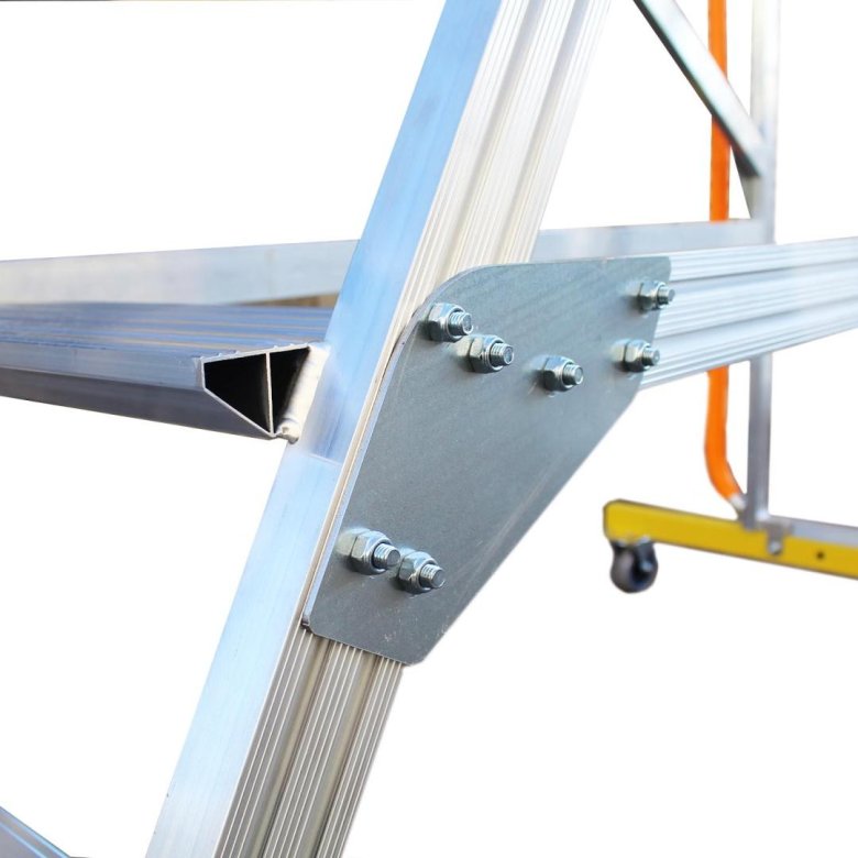 Лестница алюминиевая передвижная с платформой односторонняя krause corda