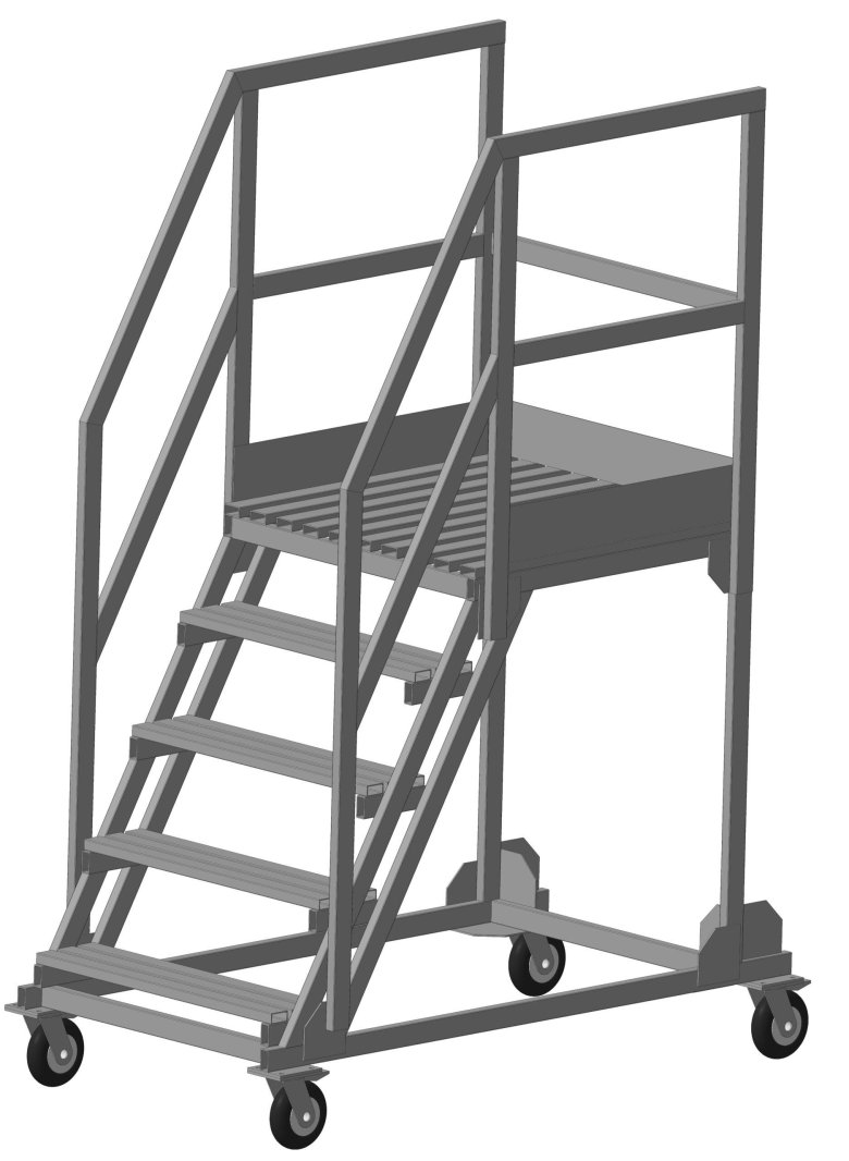 Передвижная разборная лестница 6 ступеней rusklad ЛР 6.1 160