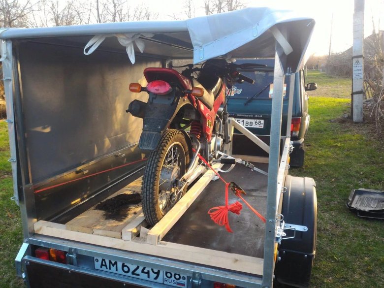 Крепление мотоцикла на фаркоп УАЗ Патриот