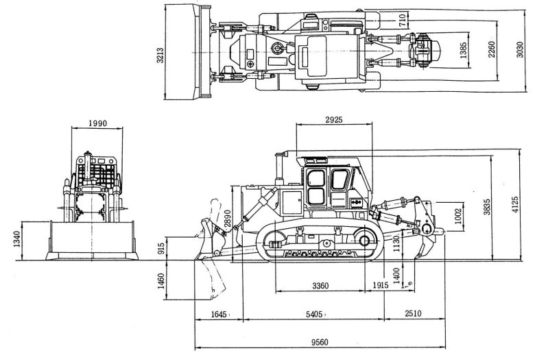 Komatsu 155a габариты