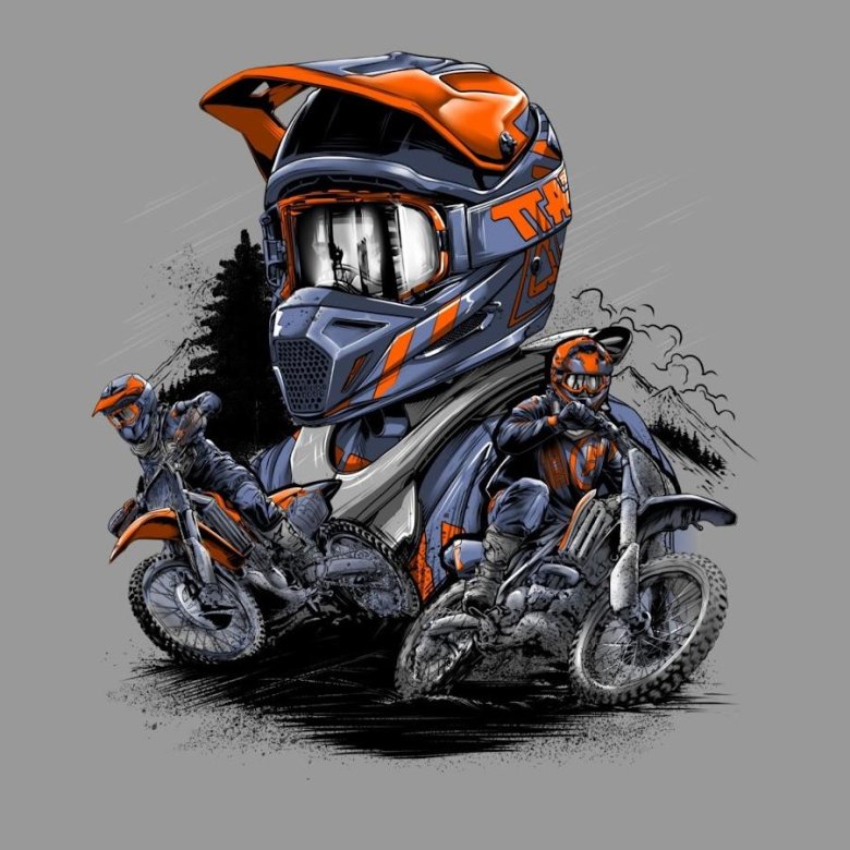 Мото эндуро вектор