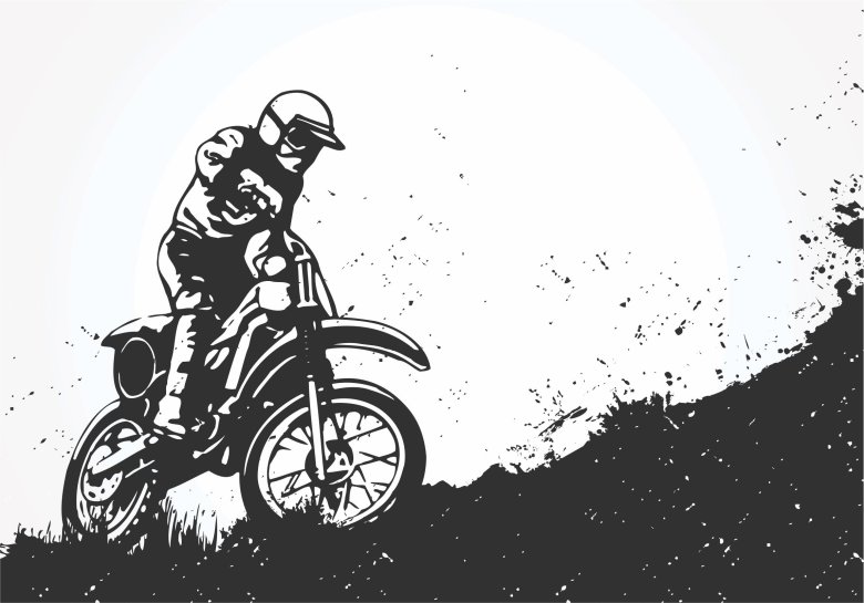 Силуэт мотоциклиста