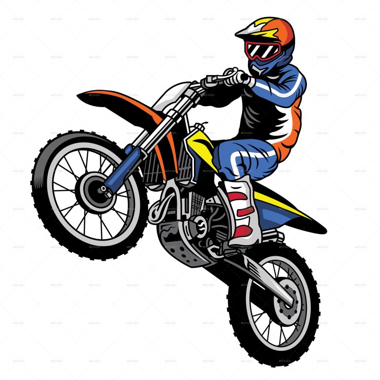 Мотоцикл эндуро вектор