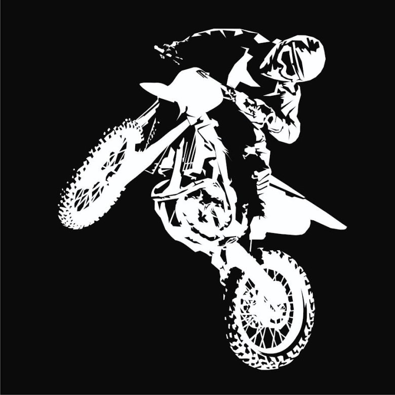 Мотоцикл чёрный Motocross