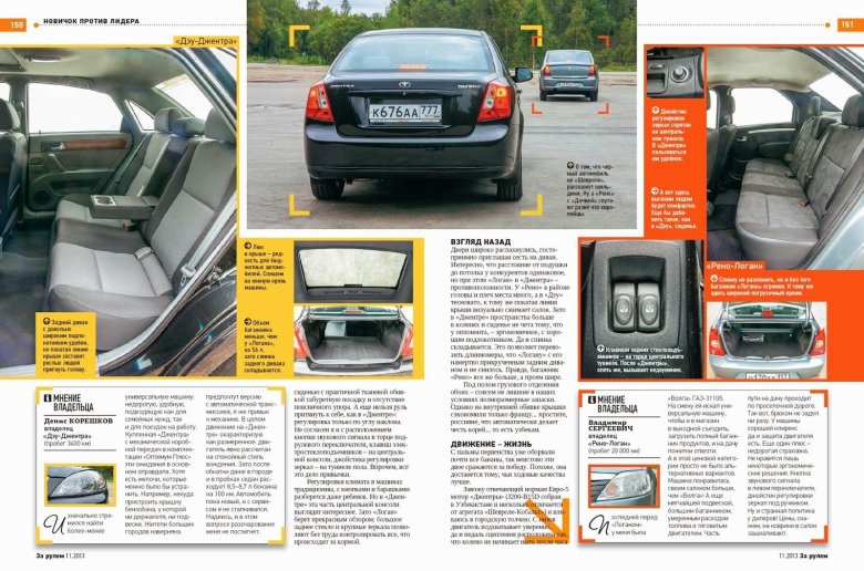 Габариты салона Дэу Джентра