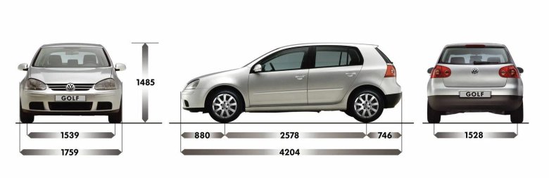 Габариты фольксваген гольф 4 хэтчбек