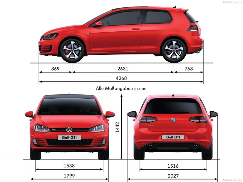 Габариты Фольксваген гольф 6 хэтчбек