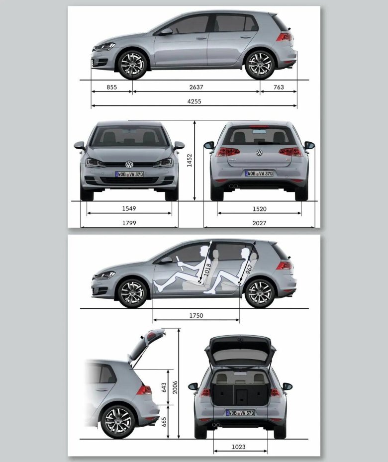 Гольф 7 габариты