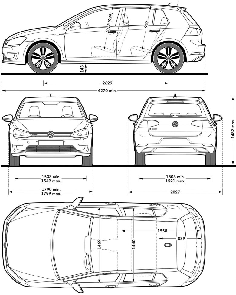 Фольксваген гольф 4 чертеж