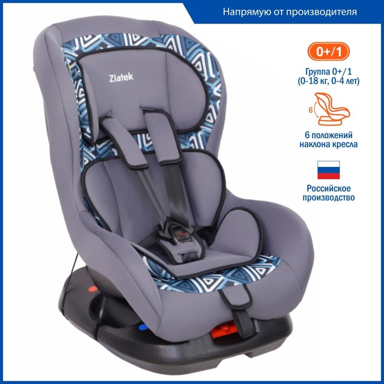 Автокресло детское zlatek galleon от 0 до 18 кг