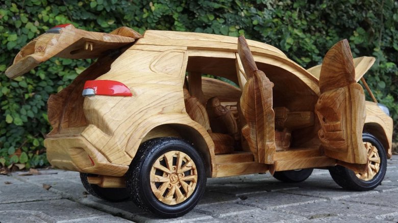 Wood carving - toyota prado land cruiser 2020 (new model) woodworking art