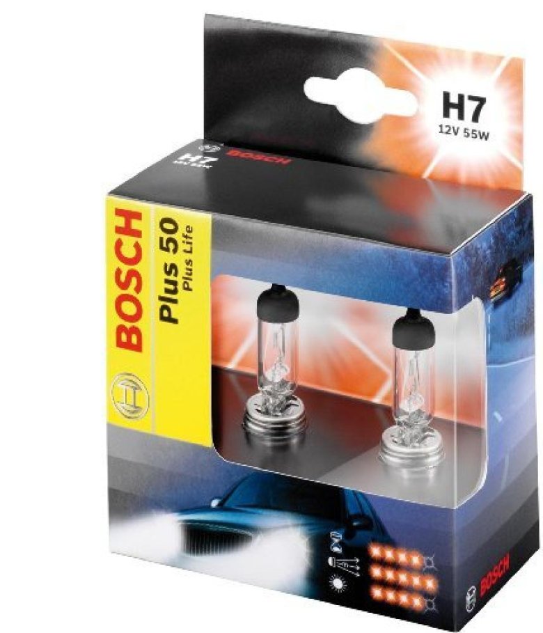 Bosch автолампы h7 12v 55w Plus 90 (2 шт) Bosch 1987301075