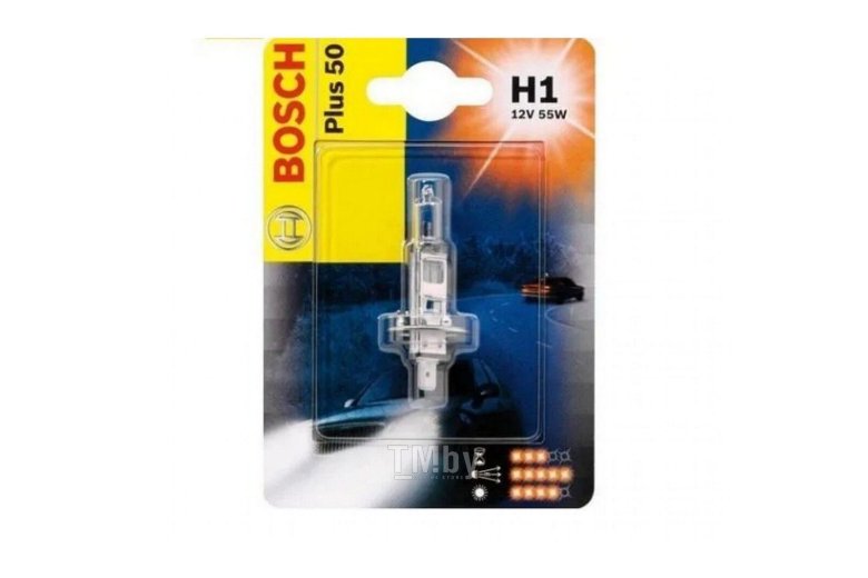 Bosch 1987301041 лампа plus 50% h1 12v 55w (блистер) (1 шт)