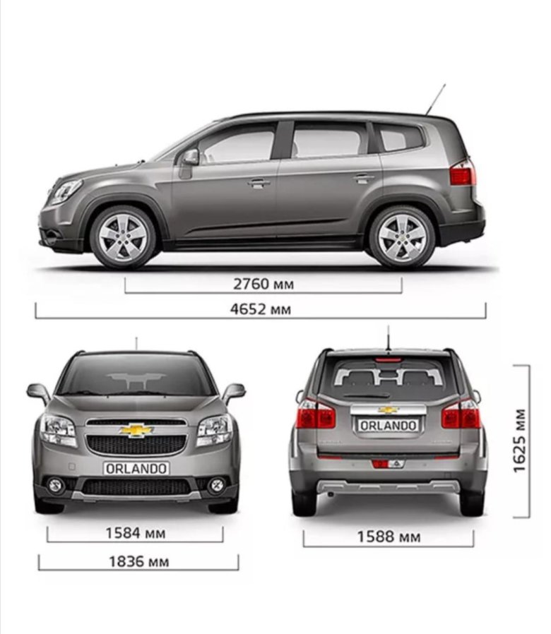 Габариты Шевроле Орландо 2014
