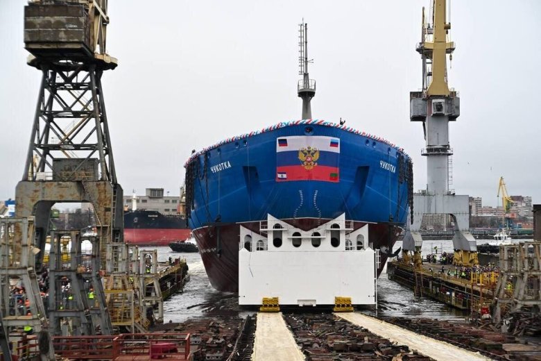 Спуск атомного ледокола в санкт-петербурге