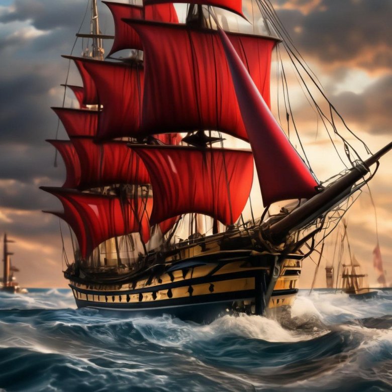 Корабль с красными парусами