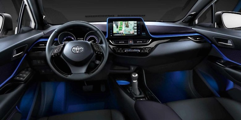 Тойота c-HR 2021 голубая салон
