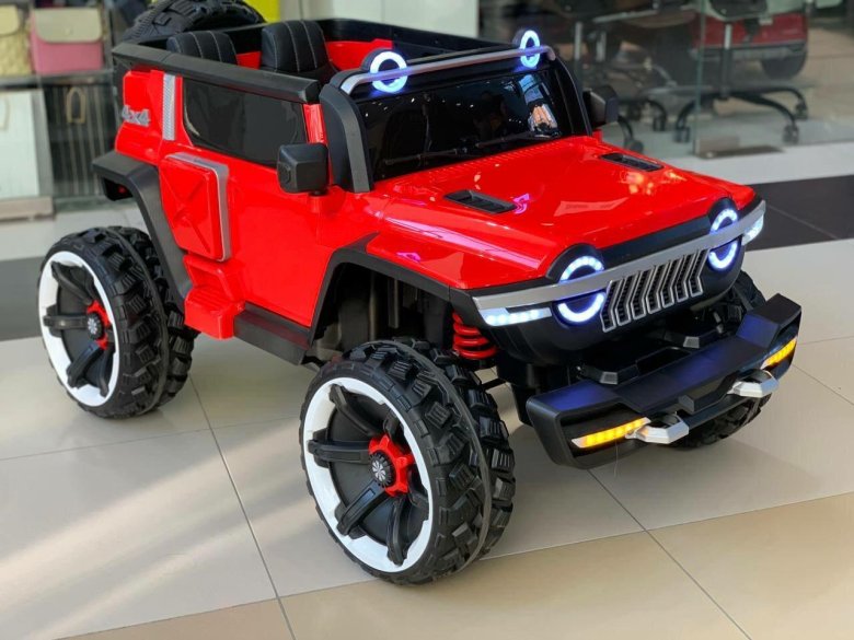 Электромобиль джип красный