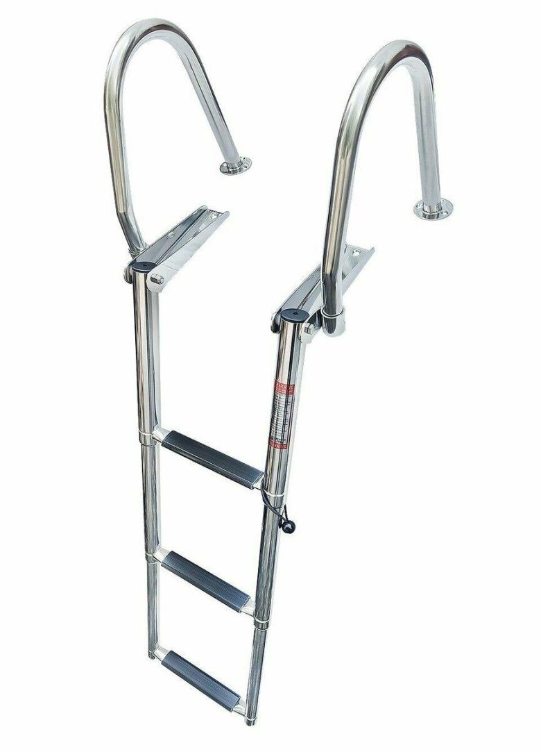 Трап телескопический с поручнем 4 ступени