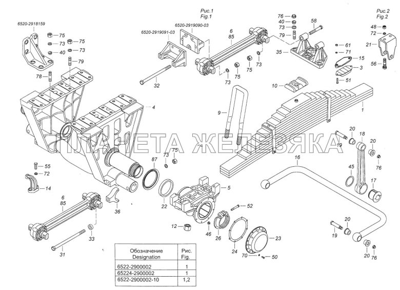 Балансир задней подвески КАМАЗ 6520