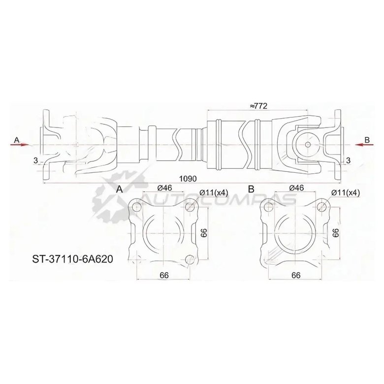 Размер карданный валов LC 100 4.2 didel 37110-6a640