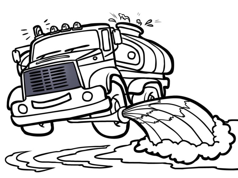 Поливальная машина раскраска