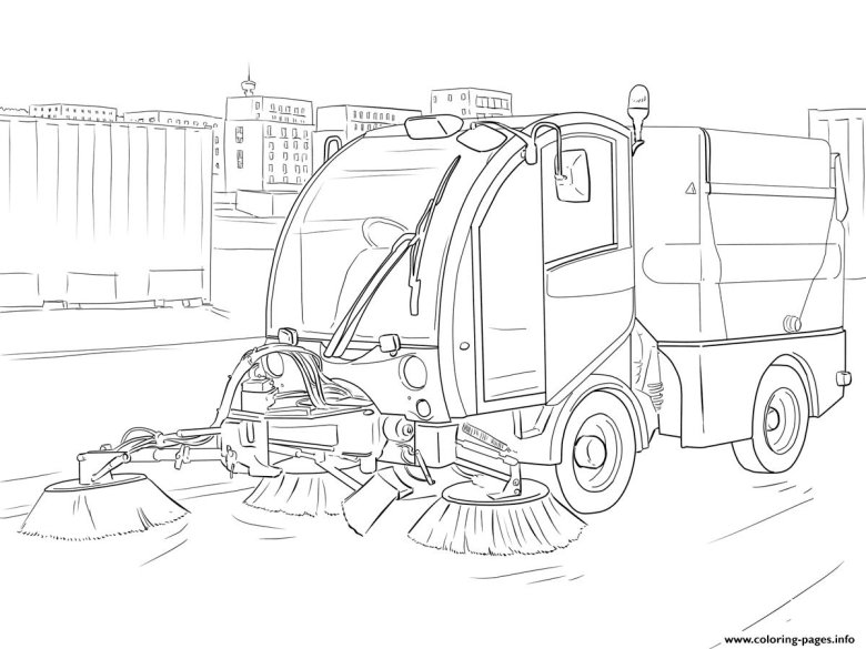 Машина подметалка раскраска