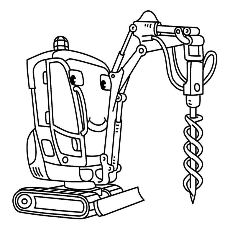 Бурильная машина раскраска