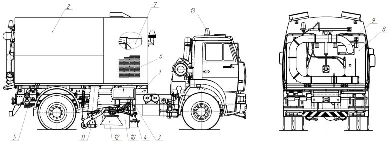 Подметально уборочная машина ко-304 схема