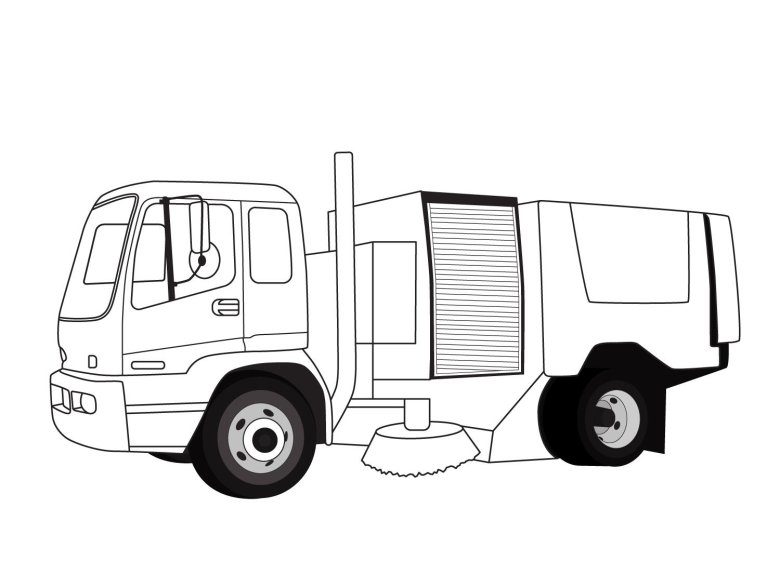 Уборочная машина раскраска для детей