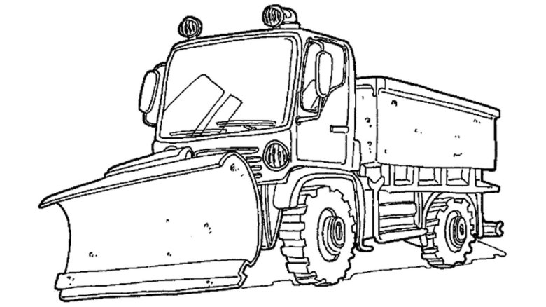 Снегоуборочная машина раскраска