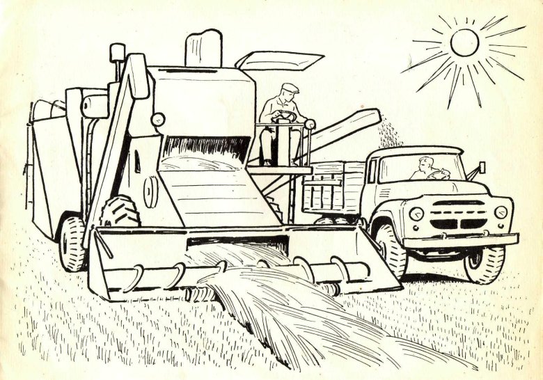 Комбайн Джон Дир раскраска