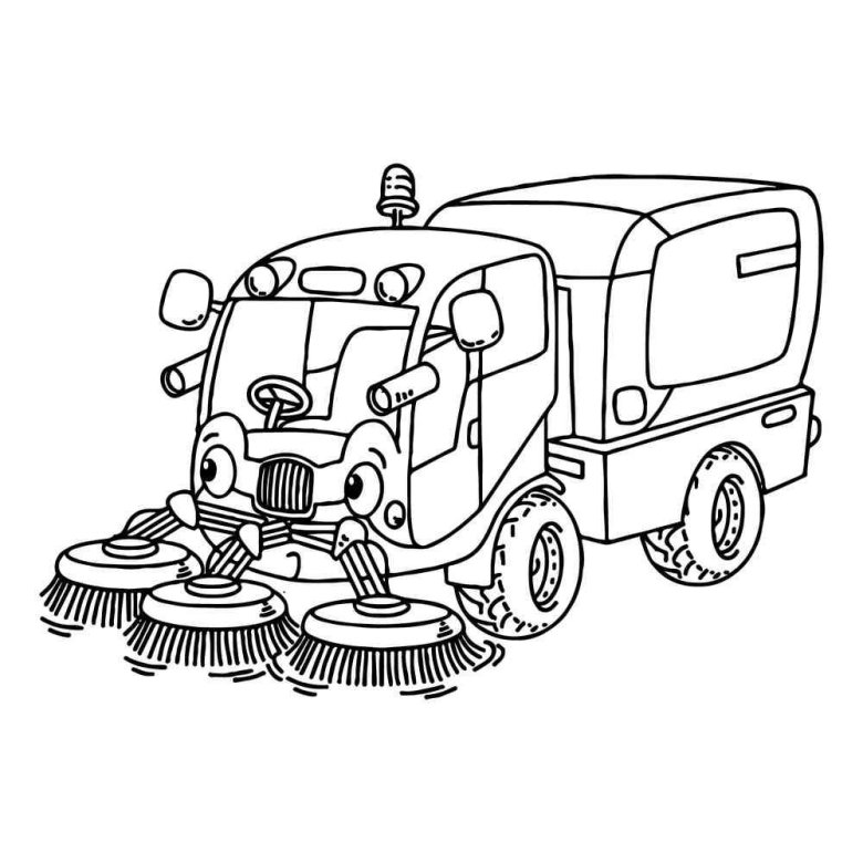 Раскраски уборочные машины