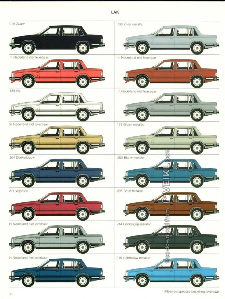 Цвета Вольво 760