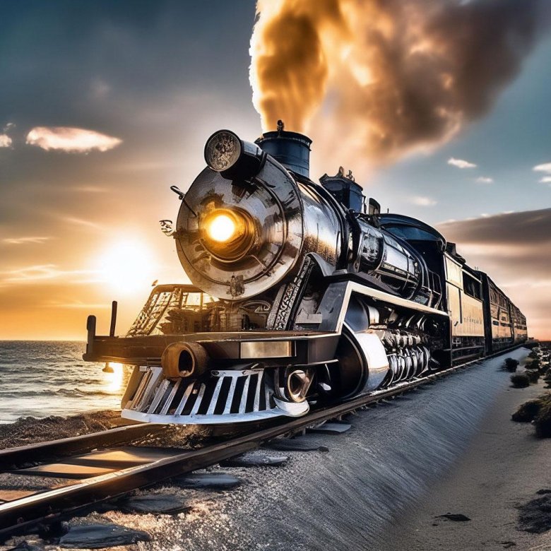 Красивый паровоз