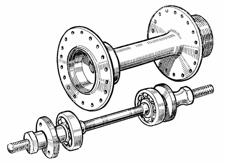 Чертеж втулки переднего колеса велосипеда